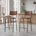 Metal Vintage Tan Stacking Bar Stools 1000mm for Restaurants & Cafés (Pack of 2)