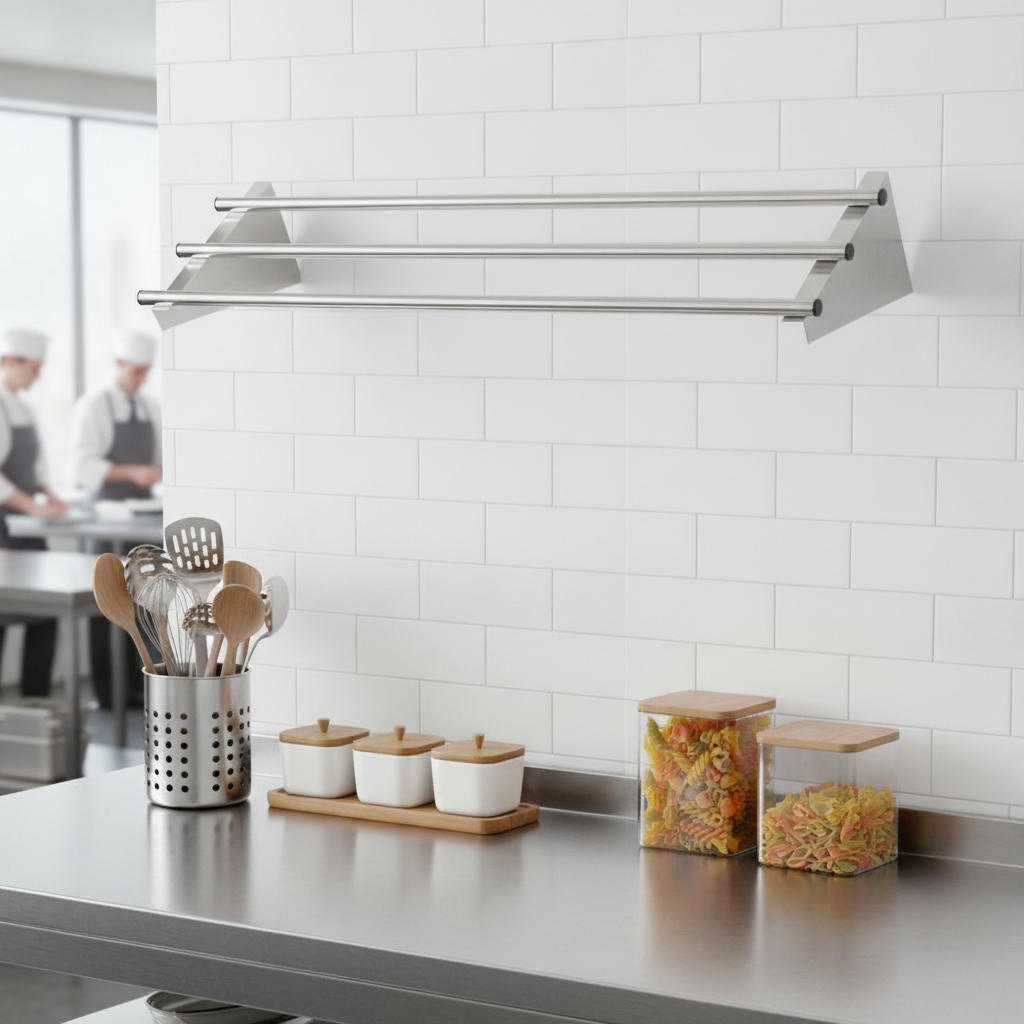 Stainless Steel Wall Shelf 1200mm for Efficient Kitchen Storage
