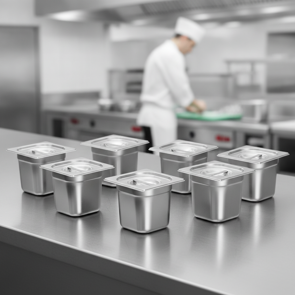 Stainless Steel Gastronorm Tray 1/6 for Food Storage (Pack of 6)