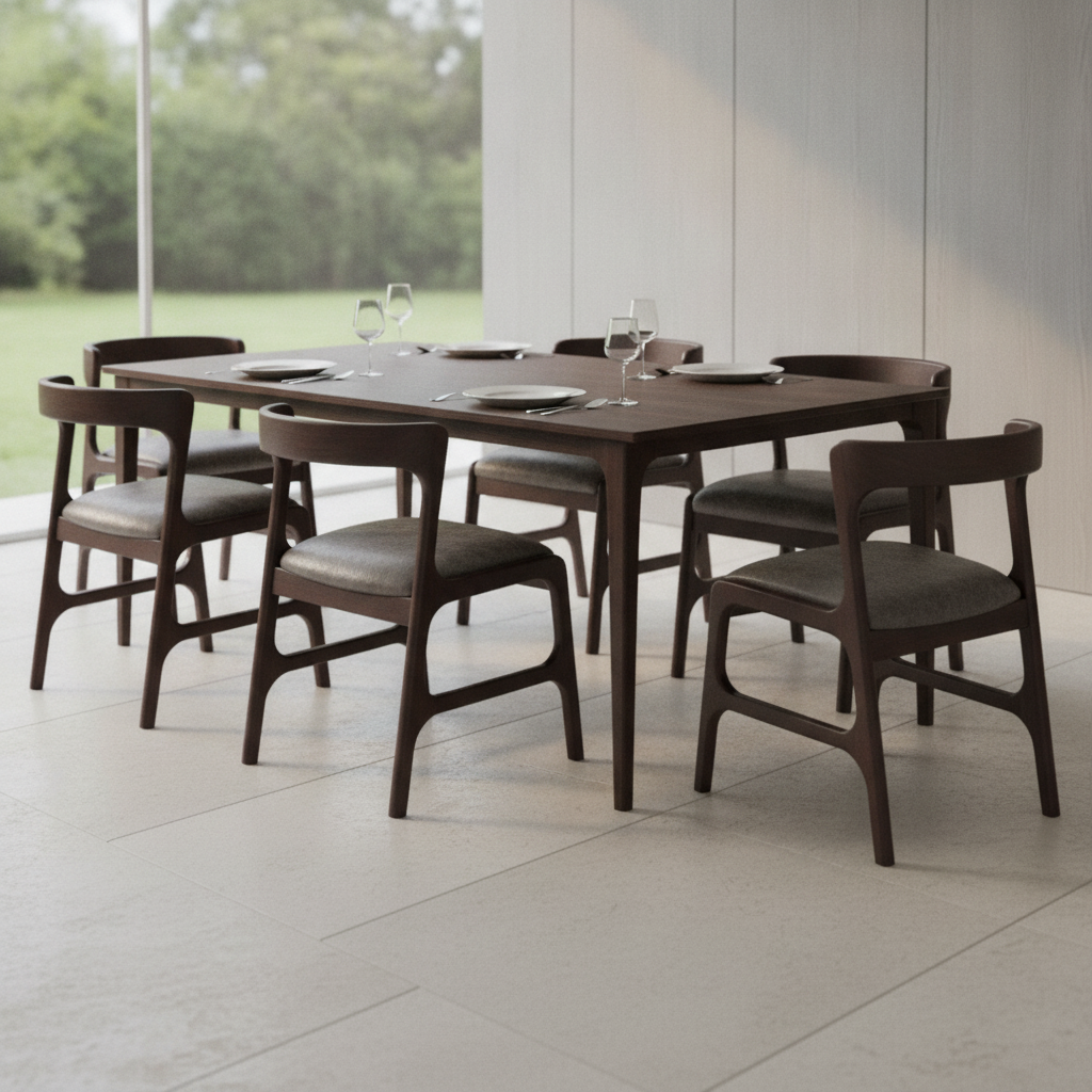 Rubber Wood Dining Chairs 760x480mm for Elegant Seating Areas (Pack of 6)