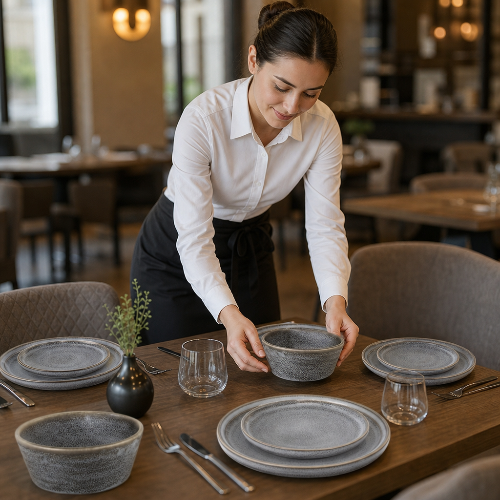 Porcelain Charcoal Dinner Set 18-Piece for Stylish Dining