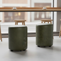 Rubber Wood Cylinder Bar Stools 470x350mm for Cafés & Bars (Pack of 2)