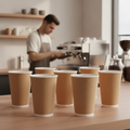 Cardboard Brown Single Wall Takeaway Coffee Cups 455ml for On-the-Go Customers (Pack of 1000)