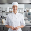 Lightweight White Polycotton Beanie for Kitchen Use