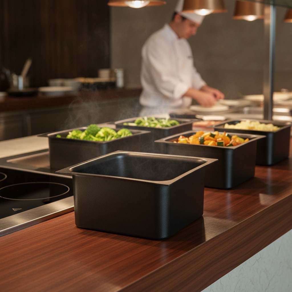 Metal GN 1/2 Insert Black 310x250mm for Buffet Displays