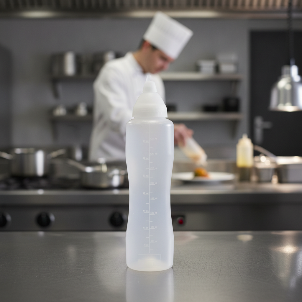 Polypropylene Non-Drip Sauce Bottle 1L for Kitchen Use