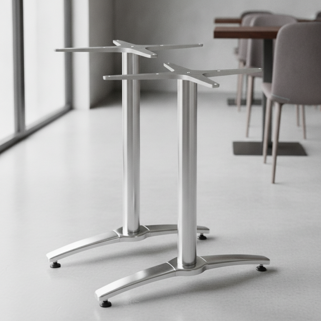 Aluminium Twin Leg Table Base 590x590mm for Modern Dining Spaces (Pack of 2)