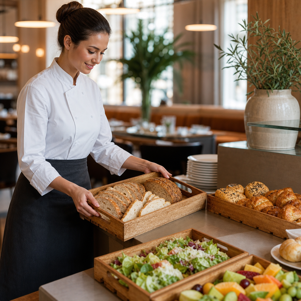 Wooden Crate with Rustic Finish for Buffet Displays