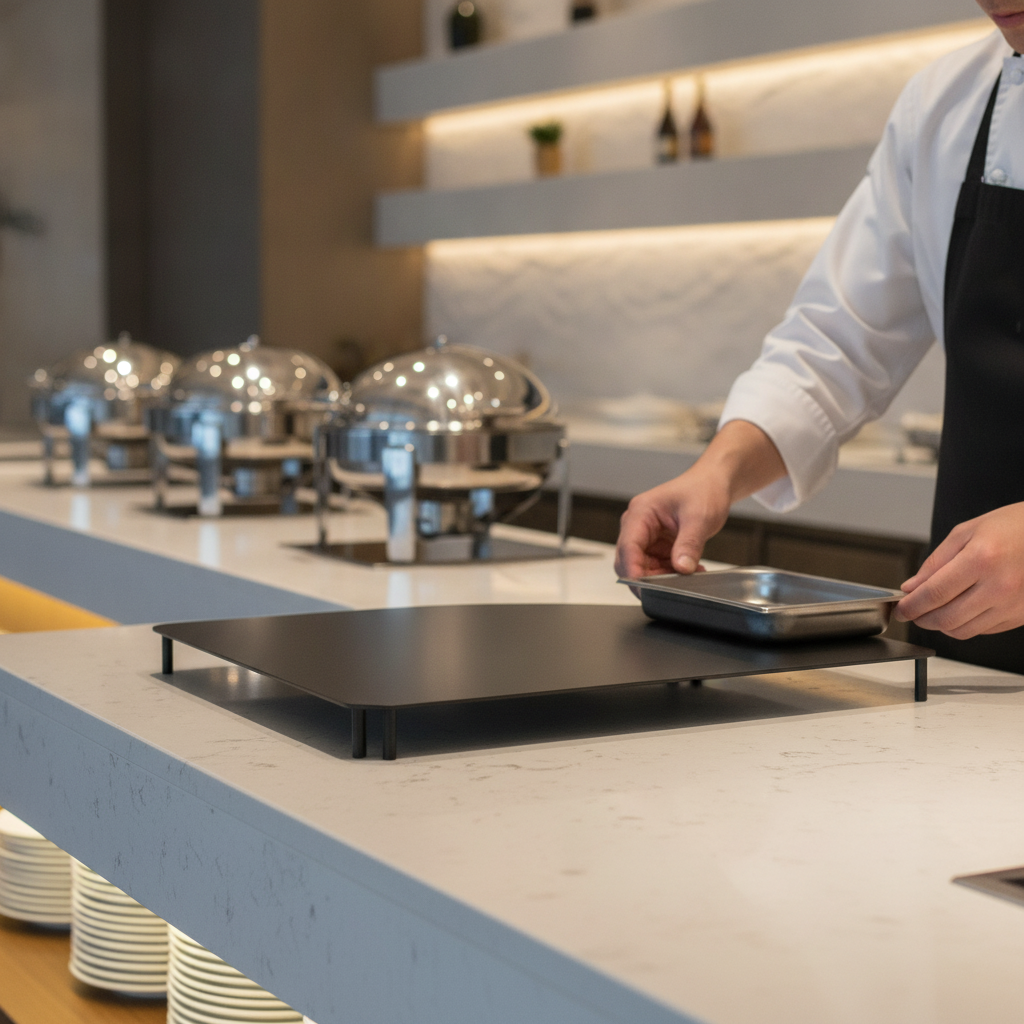 Metal Black Corner Link 390mm for Buffet Stations