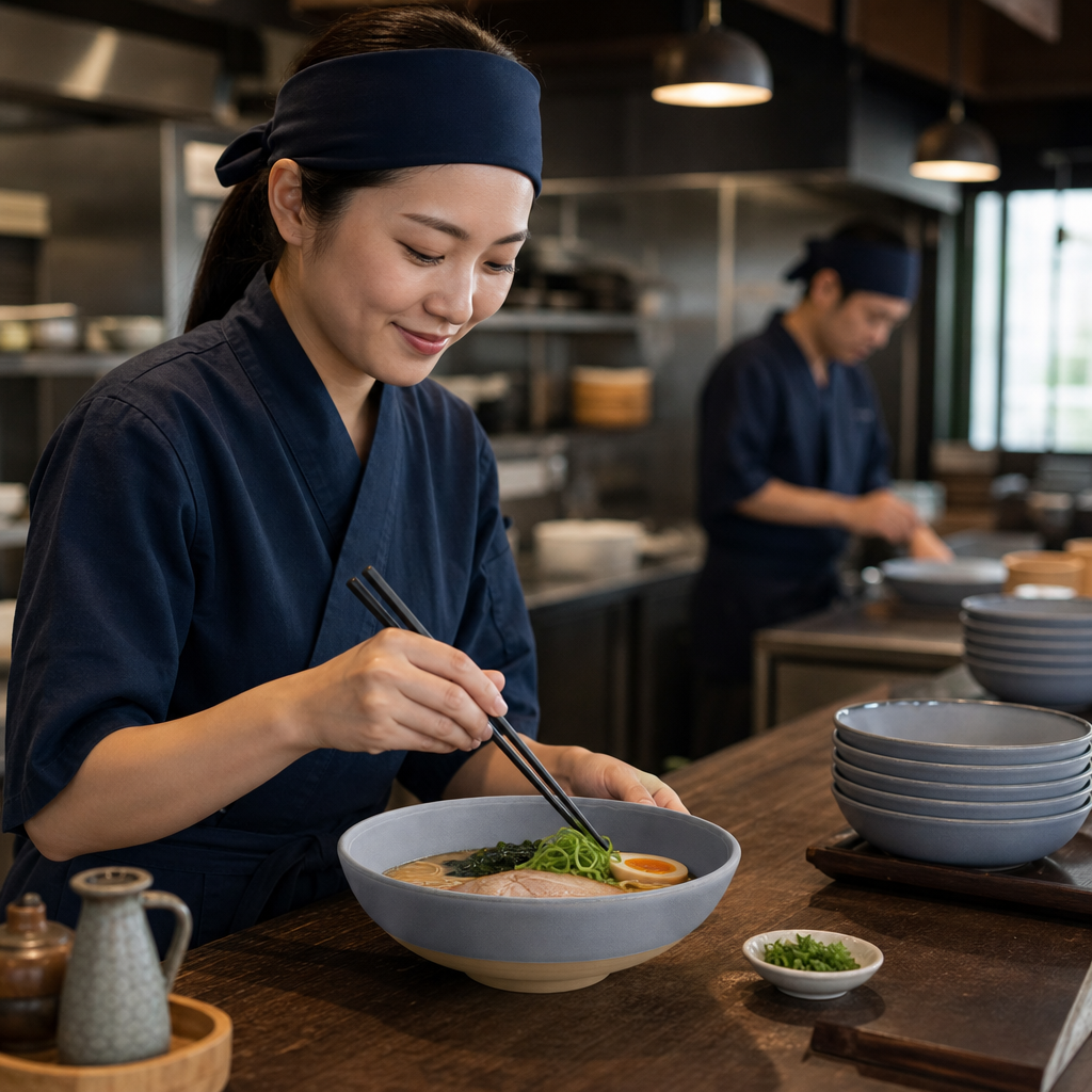 Ramen Bowls 1280ml Vitrified Stoneware for Stylish Dining (Pack of 6)
