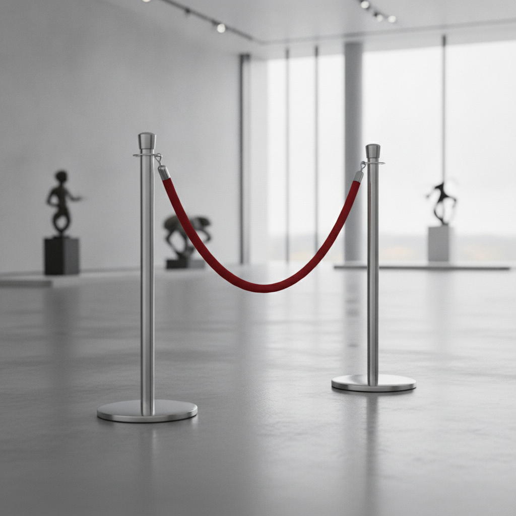 Stainless Steel Barrier Posts 915mm for Crowd Management (Pack of 2)