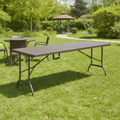 Brown Rattan Folding Table 6ft with HDPE Top for Events