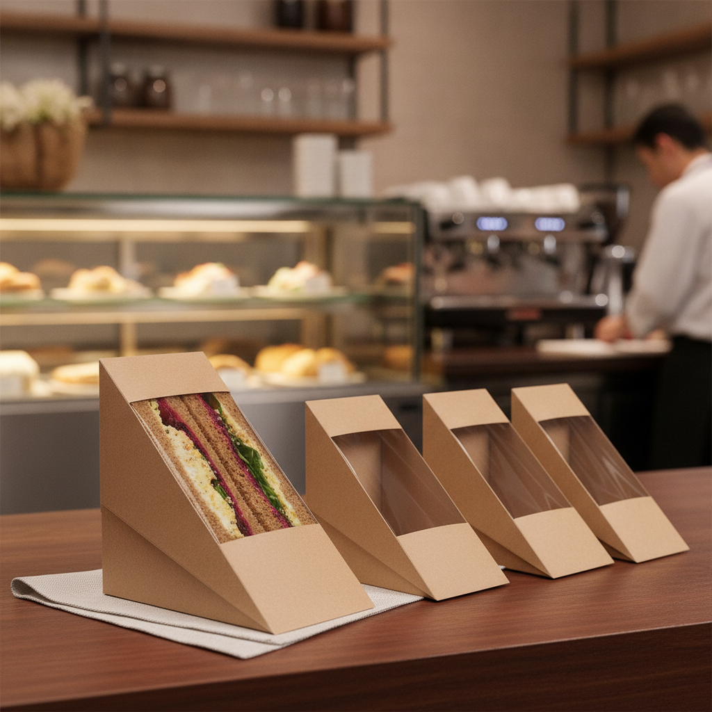 Compostable Paperboard Sandwich Wedges for Deli & Bakery (Pack of 500)