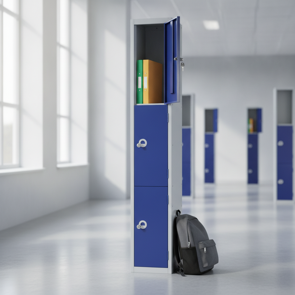 Powder Coated Steel Blue Lockers 450mm Deep for Schools & Institutions