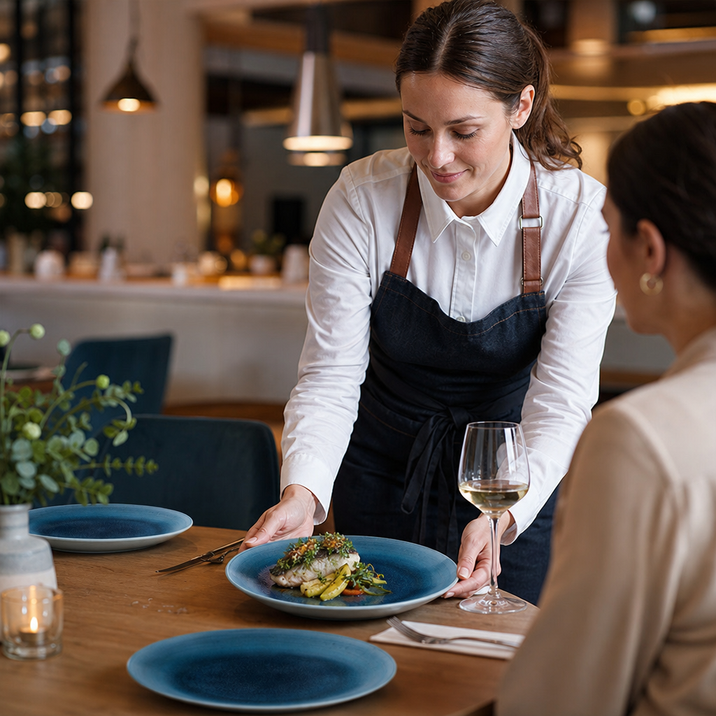 Coupe Plates 217mm Teal Vitrified Porcelain for Restaurants & Cafés (Pack of 12)