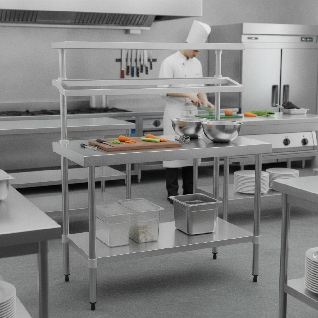 304 Stainless Steel Prep Station 1200x600mm for Commercial Kitchens