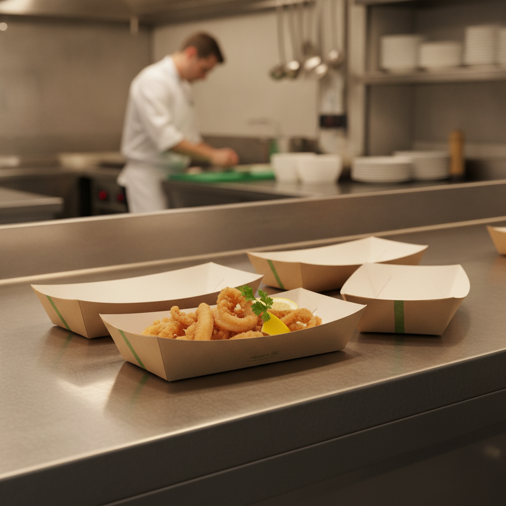 Paperboard Kraft Food Tray 240x145mm for Takeaway Serving (Pack of 600)