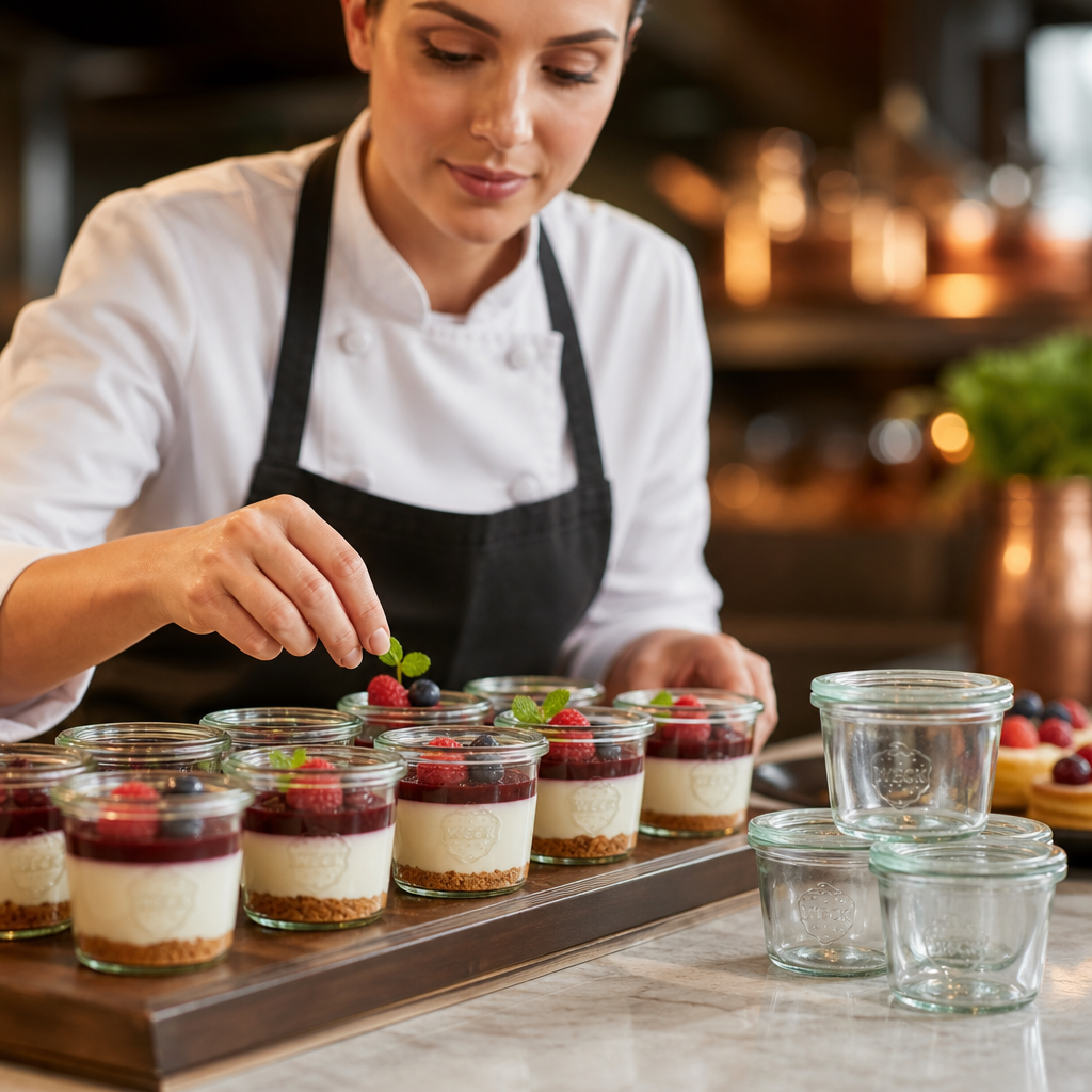 Glass Preserving Jars 160ml for Showcasing Desserts (Pack of 12)
