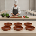 Stoneware Round Mezze Dishes 550ml for Deli Counters (Pack of 6)