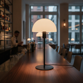 Metal Indoor Table Lamp with Mouth-Blown Glass Shade 200mm for Home Use