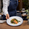 Coupe Plates Blue Indigo Porcelain for Contemporary Dining (Pack of 12)