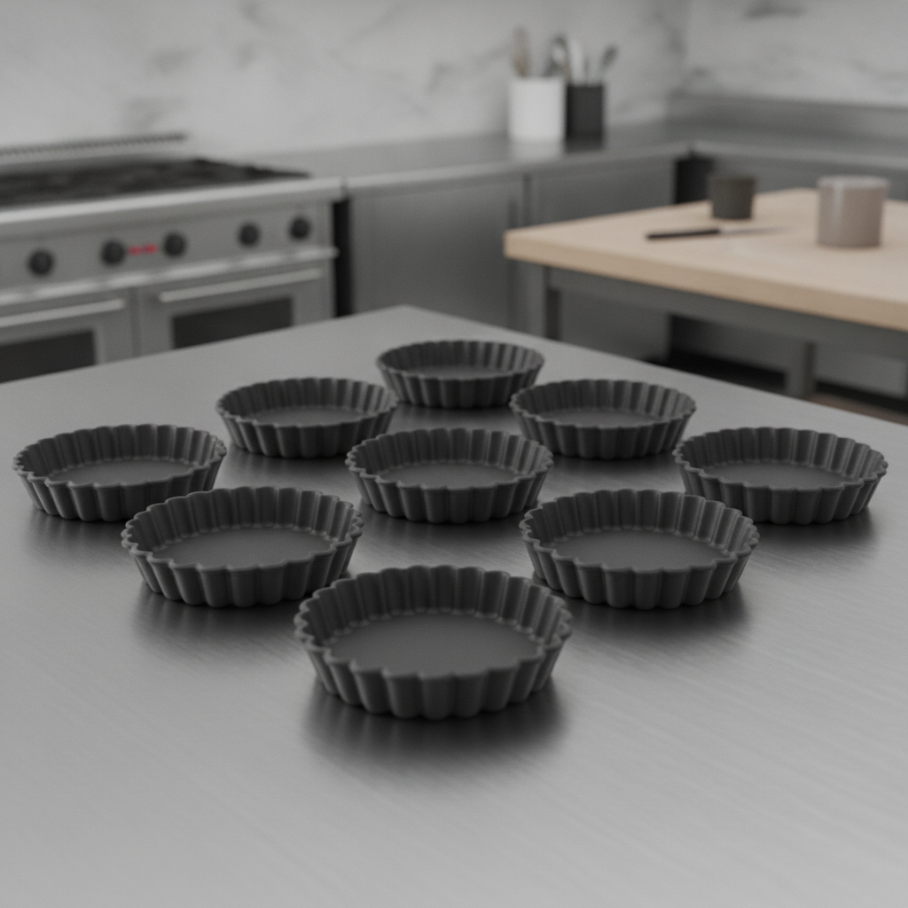 Exoglass Round Fluted Tartlet Mould 90mm for Baking (Pack of 12)