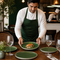 Forest Plates 265mm Green Vitrified Porcelain for Dining Rooms (Pack of 6)