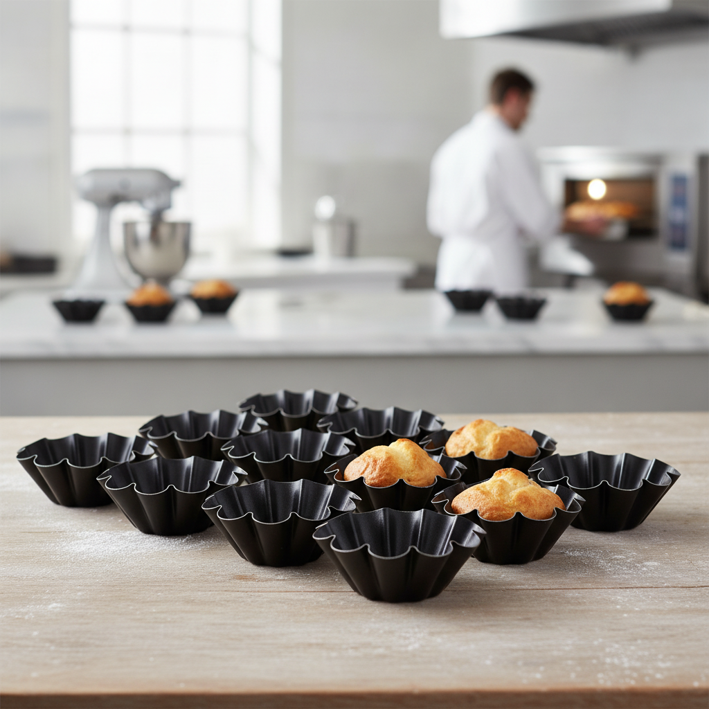 Non-Stick Exoglass Mini Brioche Tin 75mm for Baking (Pack of 12)