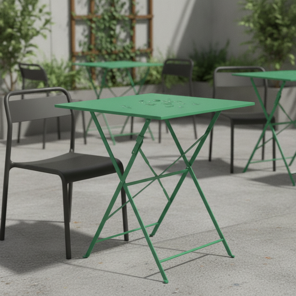 Powder Coated Steel Square Table 600mm for Indoor & Outdoor Use