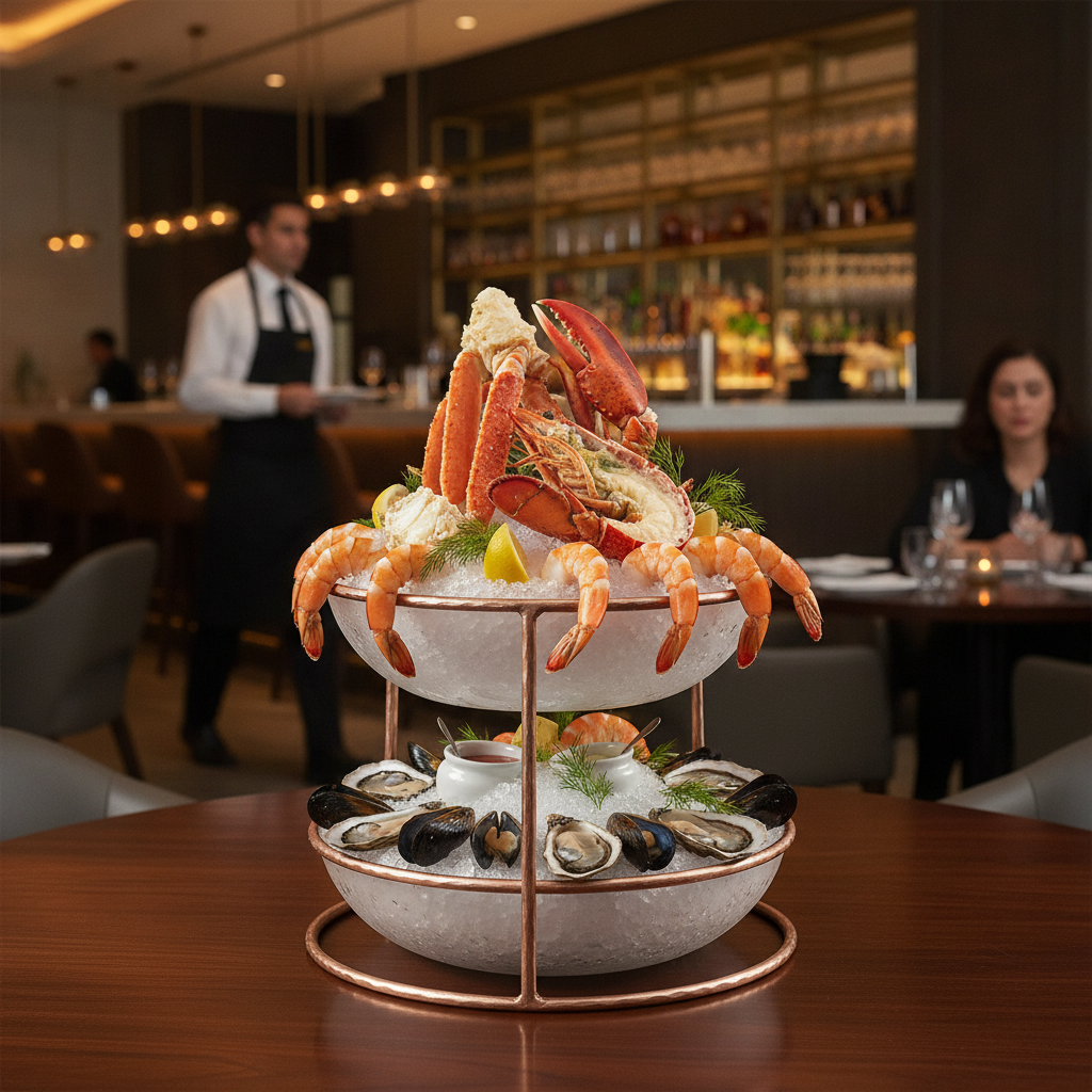 Stainless Steel Seafood Tower Stand 195mm for Elegant Serving
