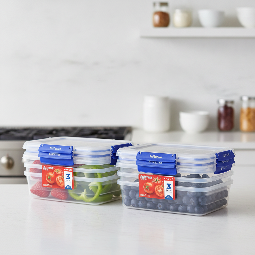 Plastic Food Storage Containers 2L for Fridge & Freezer (Pack of 3)
