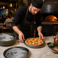 Black Porcelain Napoli Pizza Plates 330mm for Restaurants & Pizzerias (Pack of 6)
