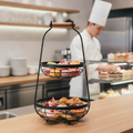 Metal Two-Tier Cake Stand 480mm for Showcasing Treats