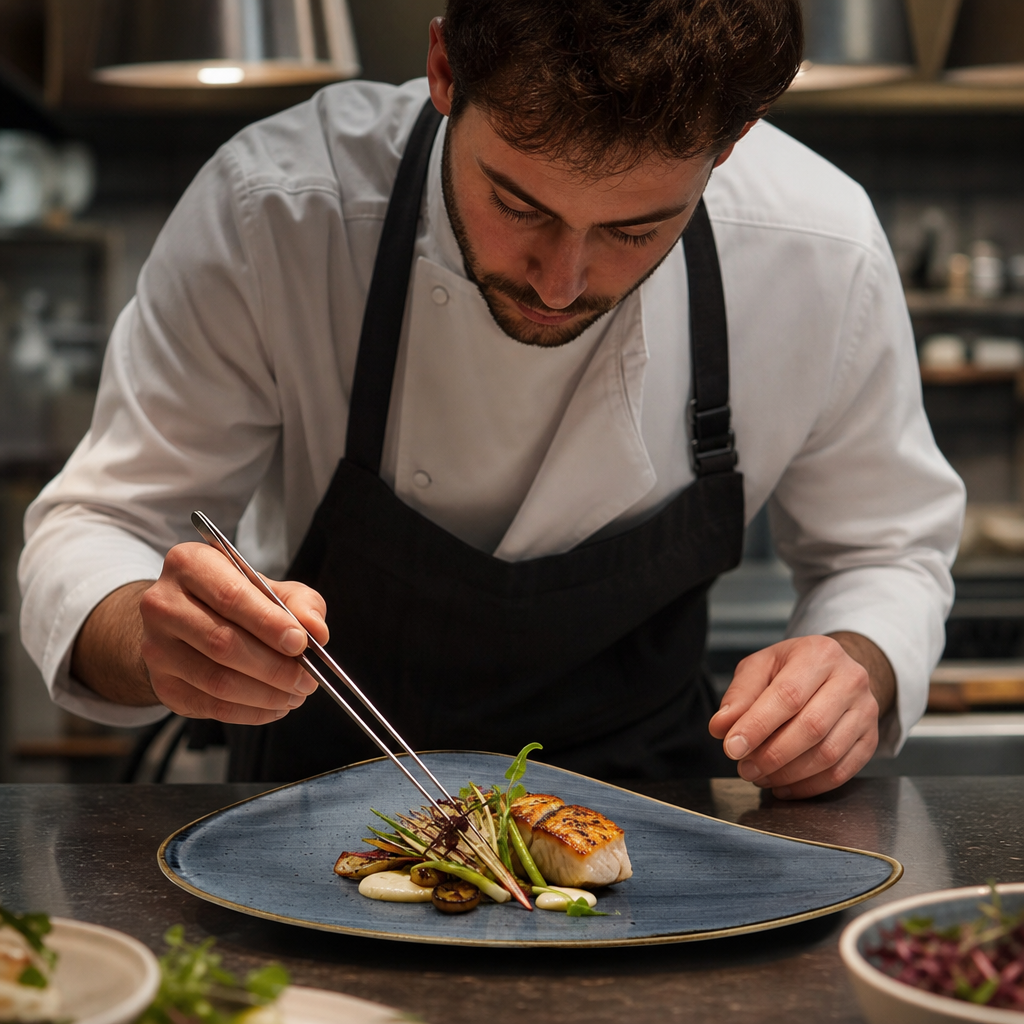 Triangular Chefs Plates x 365 250mm Blue Vitrified Ceramic for Restaurants (Pack of 6)