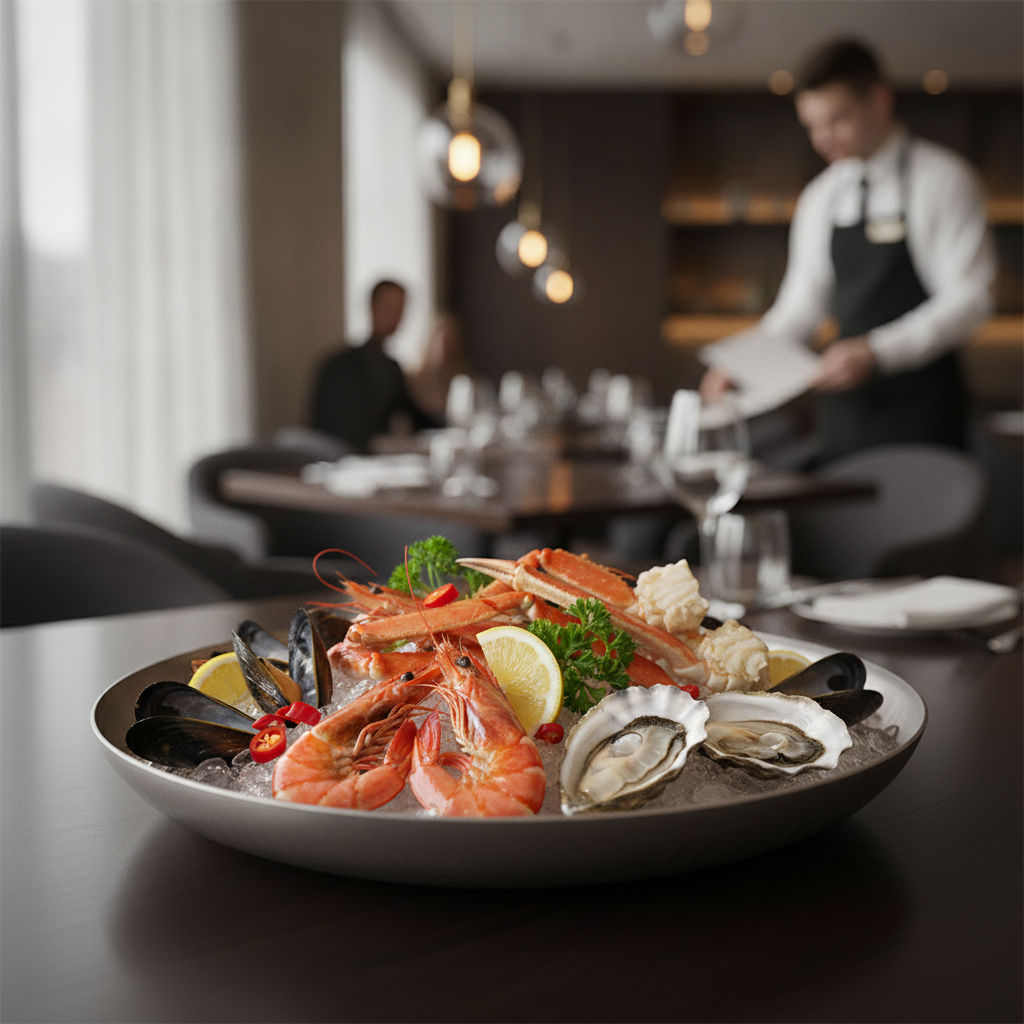 Stainless Steel Seafood Serving Bowl 350mm for Elegant Dining