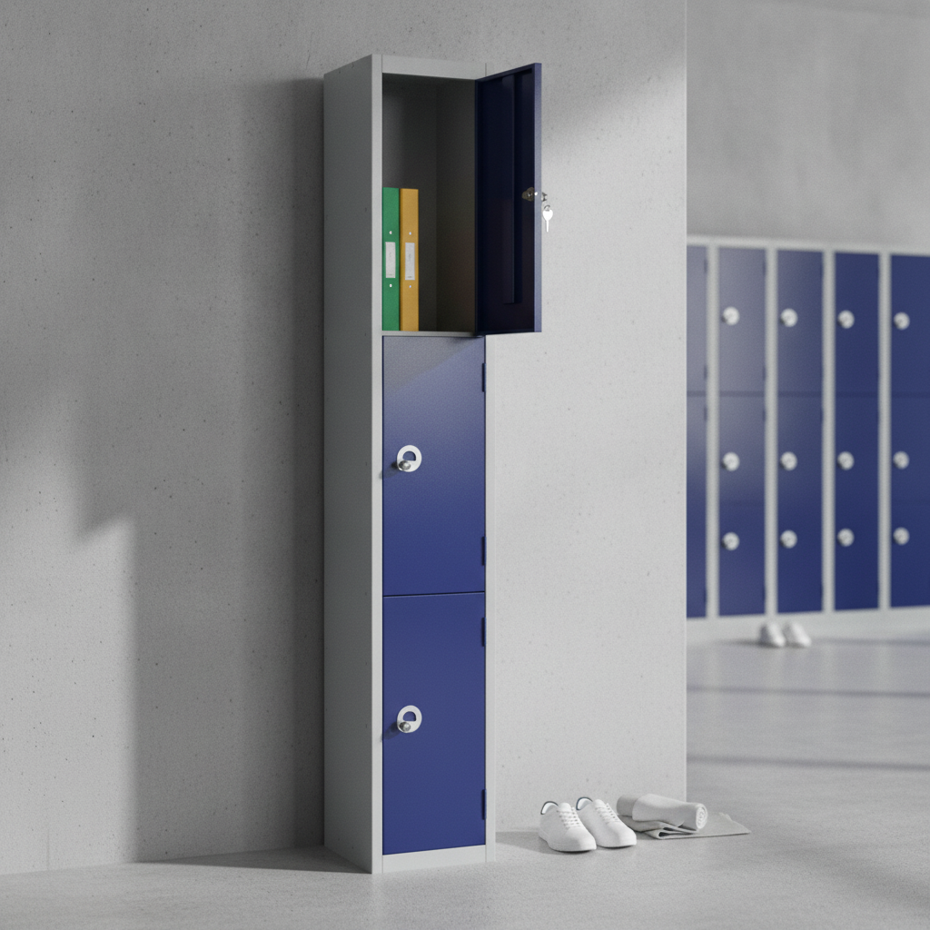 Powder Coated Steel Blue Lockers for Secure Personal Storage