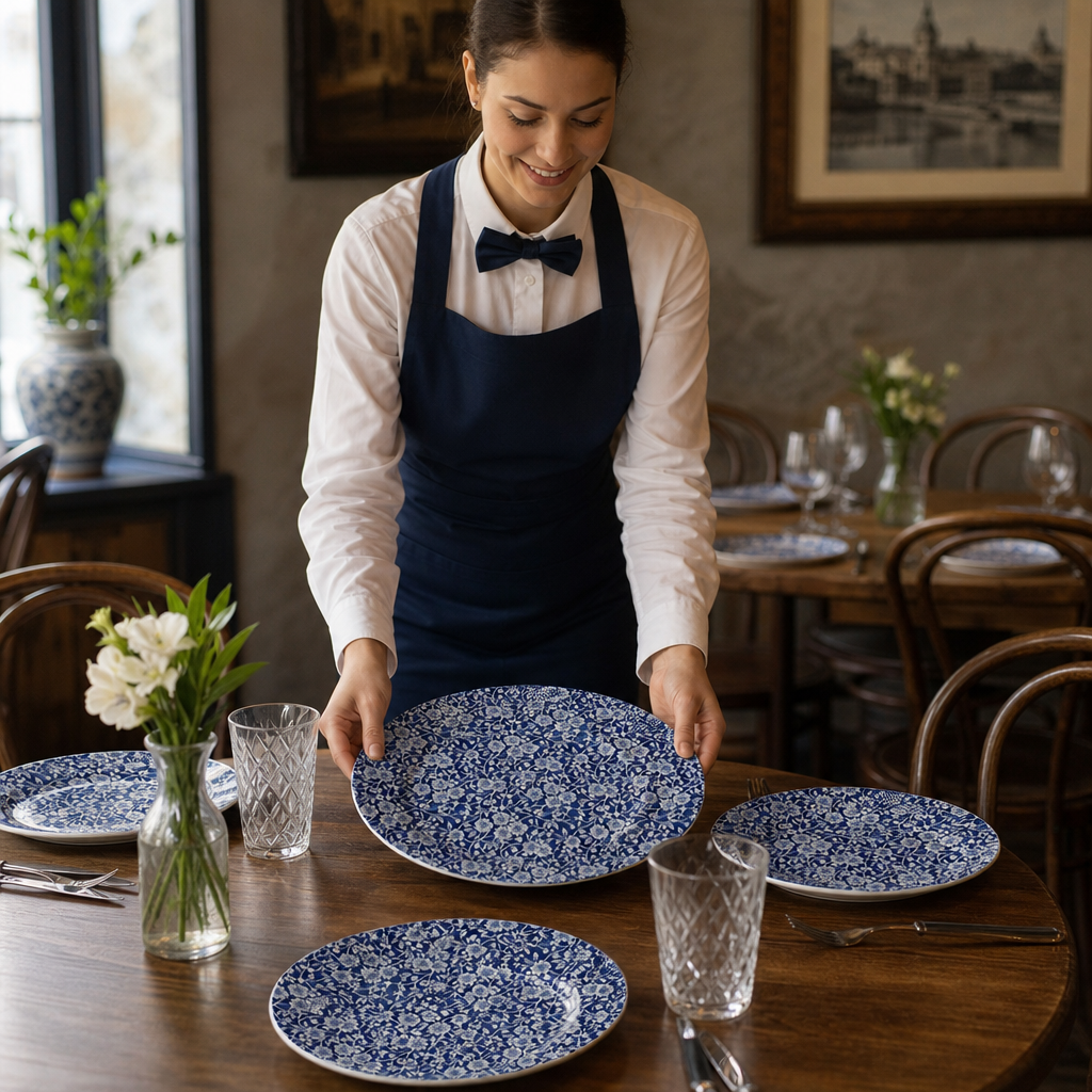 Vintage Prague Pattern Plates 305mm for Charming Table Settings (Pack of 6)