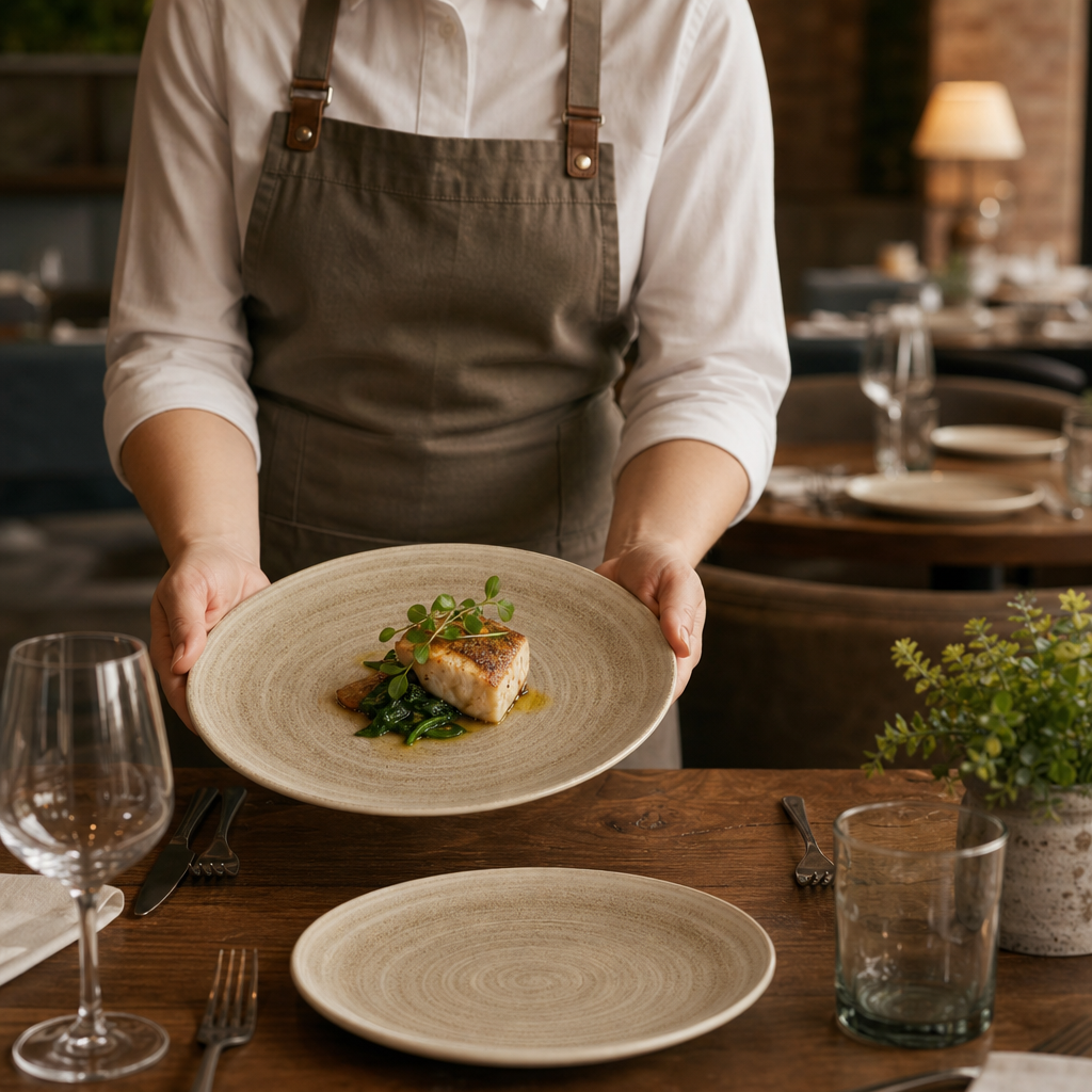 Coupe Plates Taupe Porcelain for Elegant Dining (Pack of 12)