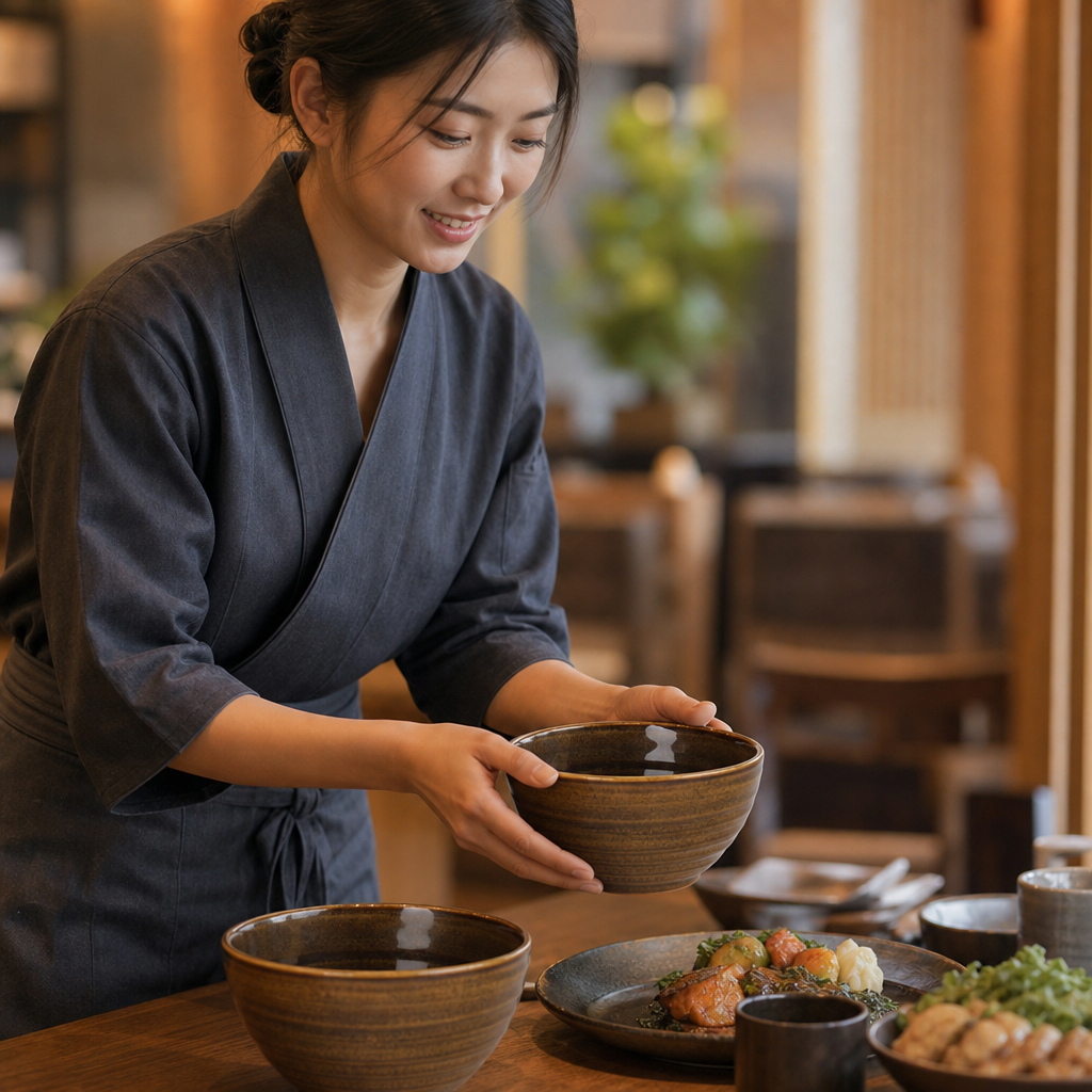 Stoneware Rice Bowls with Reactive Glaze for Rustic Dining - Pack of 6