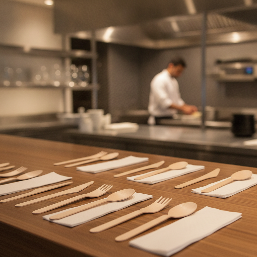 Wooden Cutlery Meal Pack 85mm for Takeaway Services (Pack of 250)