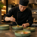 Round Stacking Trays 135mm Green Vitrified Ceramic for Versatile Dining (Pack of 12)
