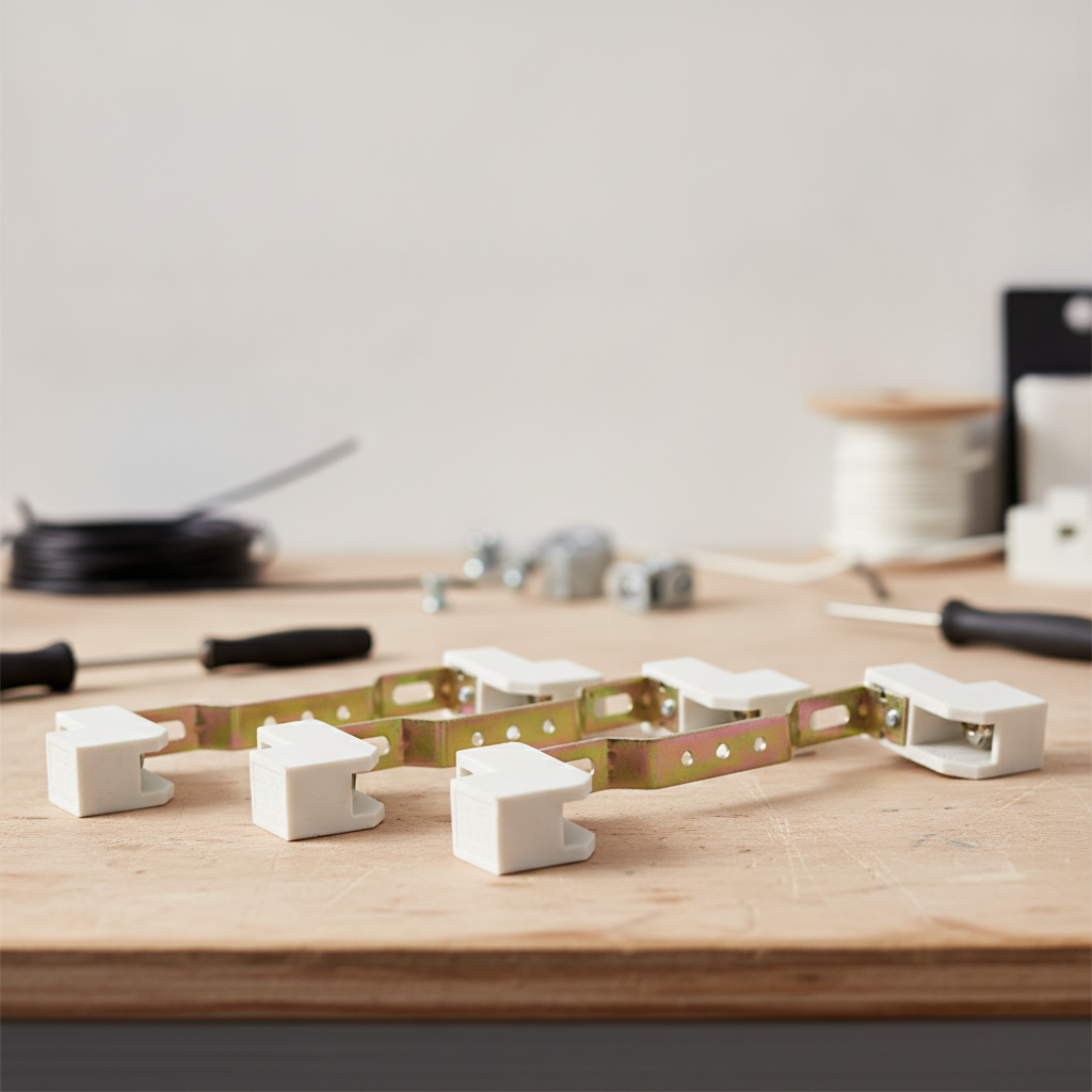 Steel Bulb Holder for 118mm Lamps in White for Lighting Installations