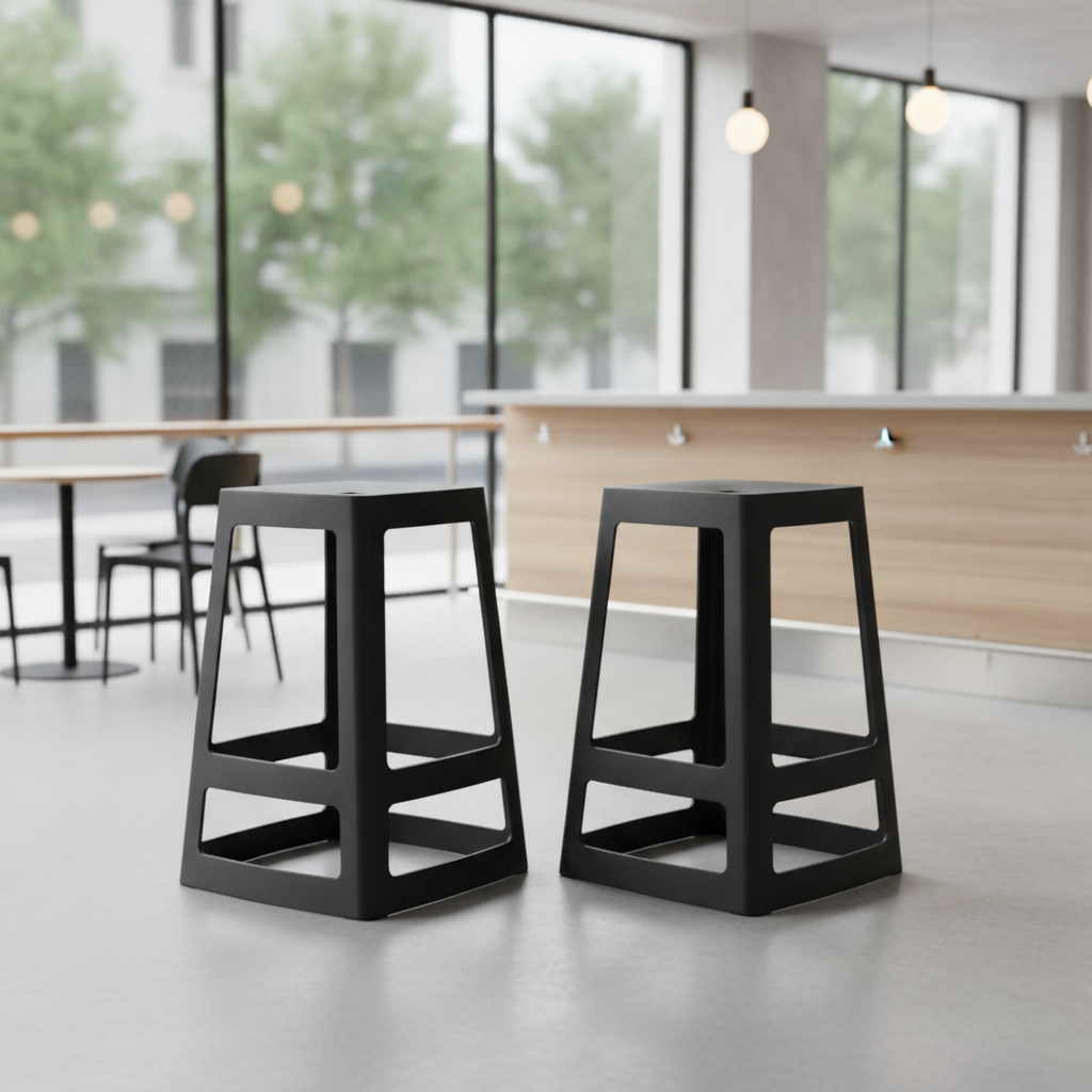 Polypropylene High Stools in Traffic Black 650x430mm for Indoor & Outdoor Use (Pack of 2)