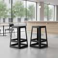 Polypropylene High Stools in Traffic Black 650x430mm for Indoor & Outdoor Use (Pack of 2)