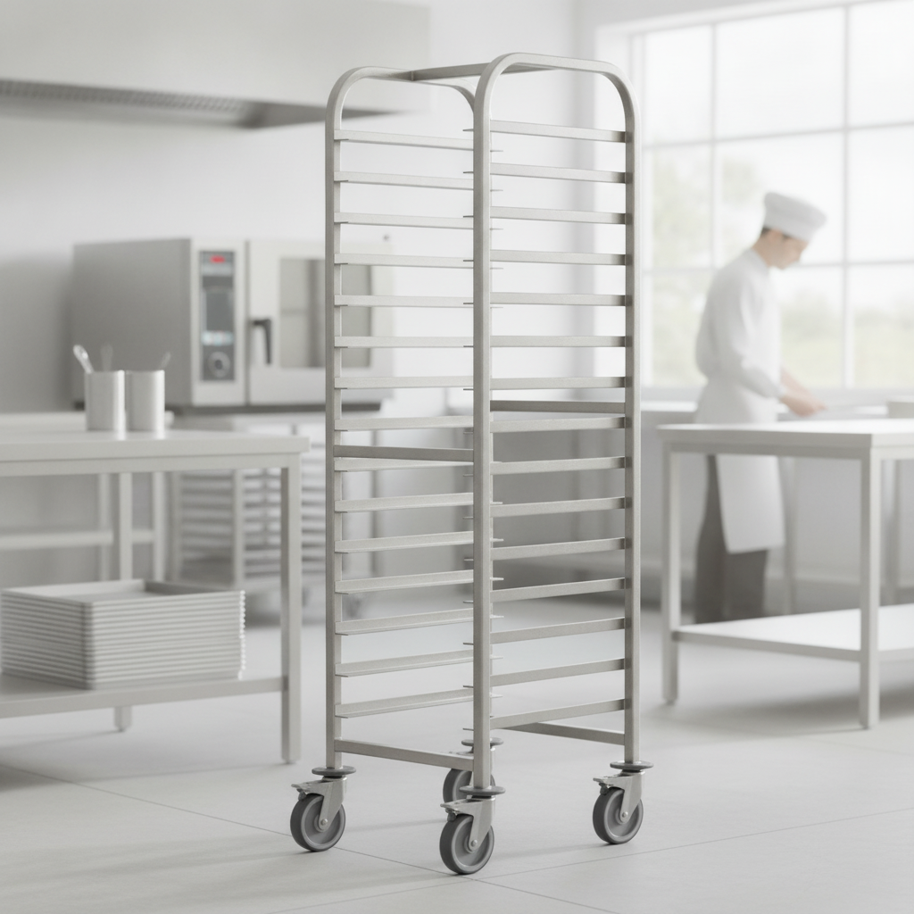 Stainless Steel Patisserie Racking Trolley 20 Shelves for Commercial Use