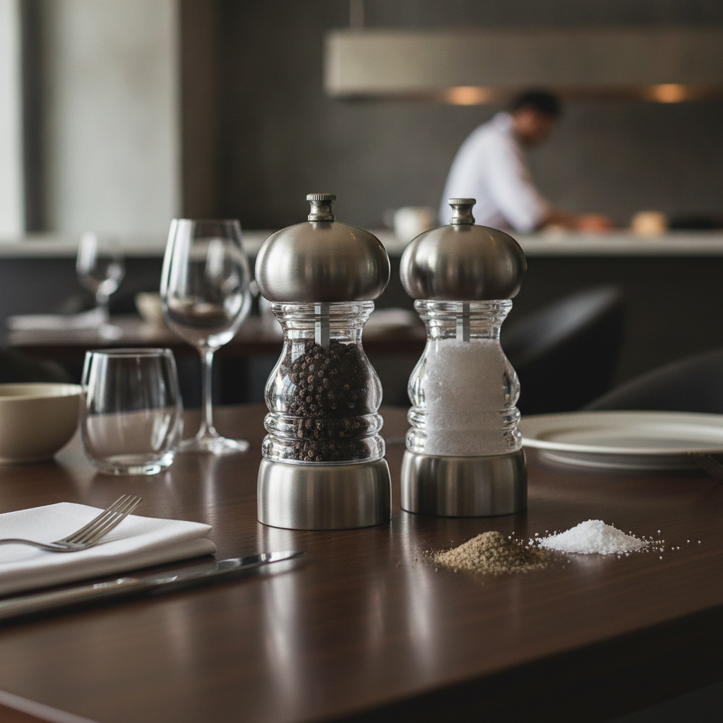 Stainless Steel Salt and Pepper Mill 55mm for Modern Tables