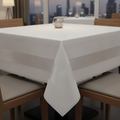 Cotton White Satin Band Tablecloth for Elegant Dining