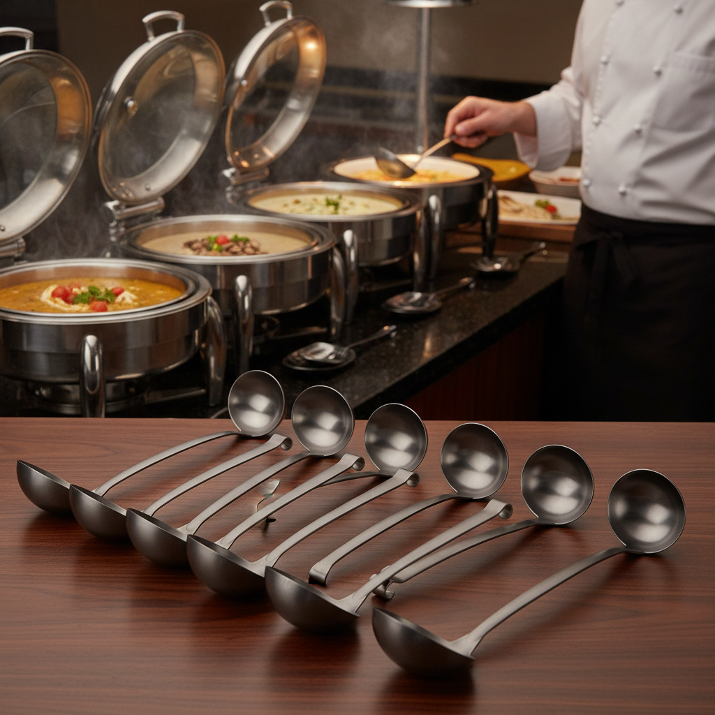 Stainless Steel Soup Ladles 265mm for Buffet Presentation (Pack of 10)