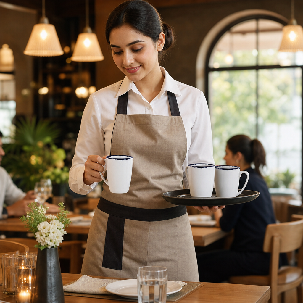 Hand-Finished Mugs 340ml Vitrified Ceramic for Dining (Pack of 12)