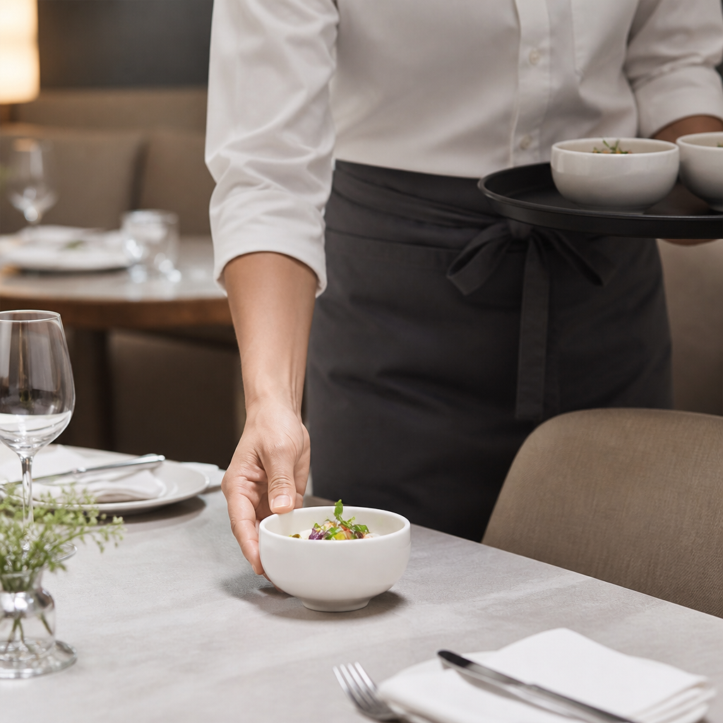 Bowls 110mm White Stoneware for Casual Dining (Pack of 12)